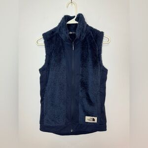 Pre-Owned XS The North Face Navy Blue Faux Fur Vest